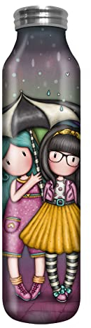 Santoro Gorjuss - Bouteille d'eau isotherme en métal - 600 ml - Pour filles, enfants, elle (soyez gentils les uns envers les autres) | Cadeaux mignons pour filles