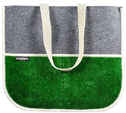 MAD OWL | Nachhaltiger Shopper | Handmade & vegan | große UPCYCLING Shopping Bag für Damen | HÖVELHOF L hellgrau