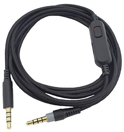 HOUSEEN Câble audio auxiliaire de rechange amovible de 3,5 mm pour casque audio avec muet en ligne et contrôle du volume, compatible avec HyperX Cloud Mix Cloud Alpha