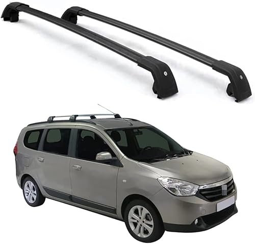 2 Stück Dachträger Querstange, für Dacia Lodgy MPV 2012-2021 Dachgepäckträger Querträger Lastenträger Gepäckträger Zubehör,Black