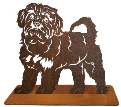 Terma Stahldesign Rost Hund Bolonka Zwetna Lebensgroß Handmade Germany tolle Gartendeko aus Metall Figur deko Geschenk Rostfigur Garten deko Gartenfigur, hundegrab deko