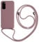 Keteen Handykette hülle für Samsung Galaxy S20 Handyhülle mit Band Slim Silikon S20 hülle mit Abnehmbar Kordel Stossfest Bumper Cover zum Umhängen Necklace Handyhülle für Samsung S20-Pink