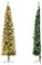 RELAX4LIFE Mezzo Albero di Natale da Parete 210 CM con Luci LED Incorporate, Rami Foglie Realistico in PVC, Base Pieghevole in Metallo, e Aghi di Pino (Modello 2)