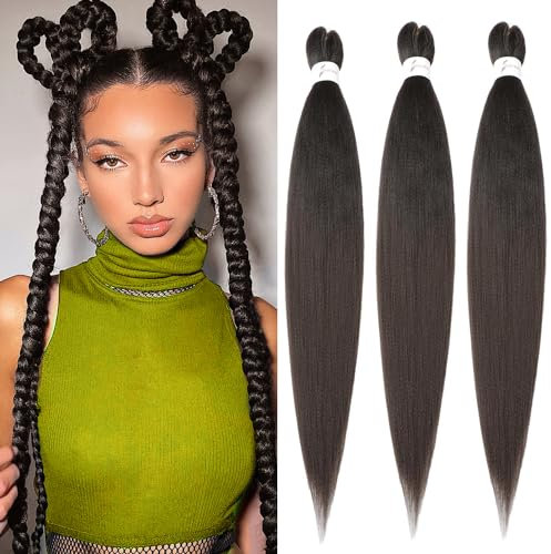 Easy Braid Vorgedehnte braids extensions Haarverlängerungen 26 Zoll 3Packs Haar Zum Einflechten Kunsthaar Zum Einflechten braids Zopfverlängerungen (26 Zoll, 4#)