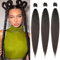 Easy Braid Vorgedehnte braids extensions Haarverlängerungen 26 Zoll 3Packs Haar Zum Einflechten Kunsthaar Zum Einflechten braids Zopfverlängerungen (26 Zoll, 4#)