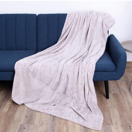 Bestlivings Kuscheldecke Flanell Decke 150x200cm (Silber) Flauschige Struktur Wohndecke für Sofa, Couch und Bett, Tagesdecke Oeko-TEX - Sofaüberwurf