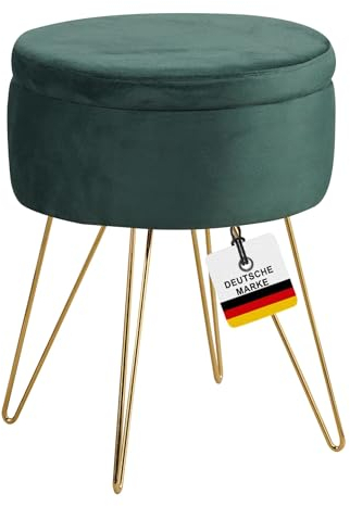 Albatros Hocker Cannes Mit Stauraum – Sitzhocker, Modernes Design, Edler Samt-Bezug – Sitztruhe Oder Sitzbank – Optimal Als Fußhocker Oder Hocker Schminktisch, Grün