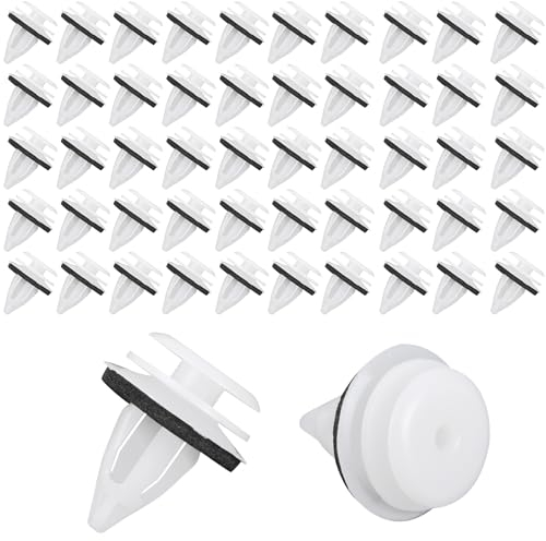volumoon 50 Piezas Clips de Fijación de Automóviles, Clips Sujeción para Coche, Clips de Plástico Remache, Clips de Coche con Anillo de Sellado, Clips de Panel de Puerta Interiores