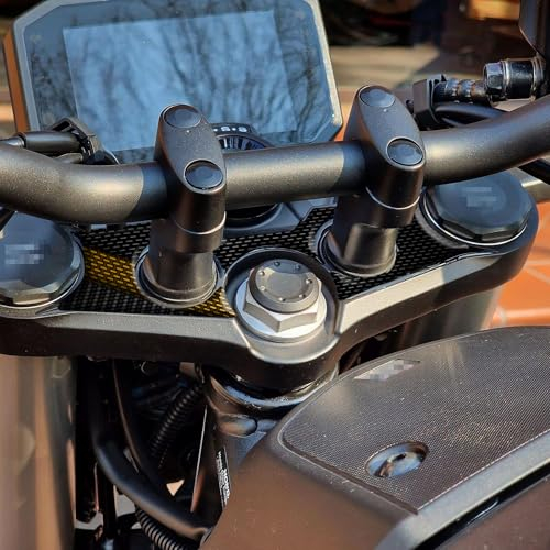 ADESIVO RESINATO PIASTRA FORCELLA STERZO EFFETTO 3D, PER MOTO COMPATIBILE CON HONDA HORNET CB750 2023 (Mat Goldfinch Yellow)