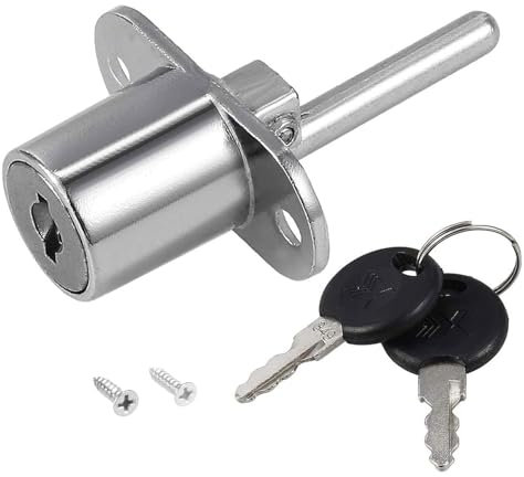 Recogwood 19mm Cabinet Plunger Lock, 3/4 Inch Cylinder Diameter Desk Drawer Plunger Lock Cupboard Security Cam Lock with Key for Filing Cabinets Wardrobe Display Cabinet Furniture, Key Different