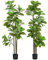 HOMCOM Lot de 2 Plantes artificielles Figuier à Feuilles de Violon Ficus Lyrata Hauteur 180cm avec Pot, Grand Arbre Artificiel pour décoration