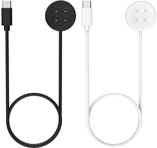 MoKo 2 Pezzi Caricatore Compatibile con Google Pixel Watch 3/Pixel Watch 2 Smartwatch, Caricabatterie Magnetico con Cavo di Ricarica USB-C da 1M per Fitbit Ace LTE/Versa 4/Versa 3/Sense 2/Sense, N+B