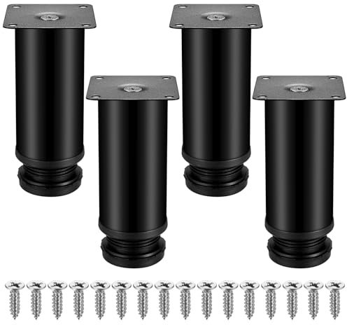 HAOCHEN 4 Stück Verstellbare Möbelfüße, 50x120 mm Tischbeine, Schrankfüsse, Metallfüsse, Füße für Möbel, Küche, Schreibtisch, Tischbeine, Möbel Beine, Füße Arbeitsplatte