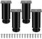 4 Pièces Noir Pieds de Meubles Réglables, Pied de Table Reglable Hauteur Métal, Pieds Meuble Cuisine, Pieds de Meubles Armoires éTagèRes Table Acier Inoxydable, avec Vis - 50 * 120 mm