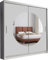 FURNITUREWAVE Denver Mirror Sliding Door Wardrobe Brighten Your Space with Style 150cm/203cm (White, 150cm)