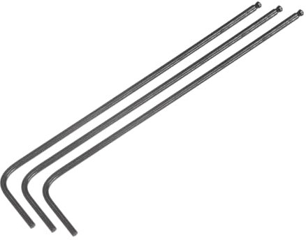 sourcing map 3pcs 1.5mm Ball End Hex Key Wrench, Metric L Shaped Long Arm CR-V Repairing Tool for Bikes Furniture Repair, Black