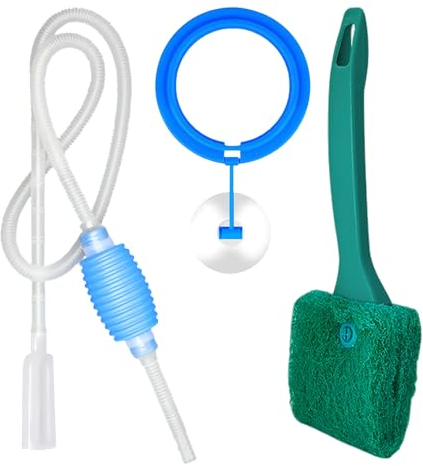 ZBHDEYG 1 changement d'eau d'aquarium, 1 brosse à récurer, 1 distributeur de nourriture, tuyau d'eau d'aquarium, kit de nettoyage d'aquarium, pompe de changement d'eau, filtration et nettoyage