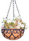 Jongyumo Pots pour Panier Suspendu, en Cocotier Pot De Fleur Exterieur Décoration Pots De Fleurs Fer, Forgé Fleurs Suspendues Rond, Conception Multifonctionnelle, Installation Facile