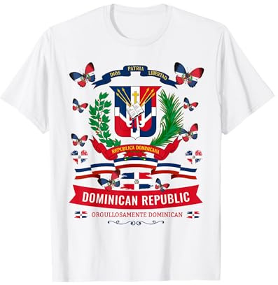 Wappen Republica Dominicana für Kinder & Dominikanische Flagge T-Shirt