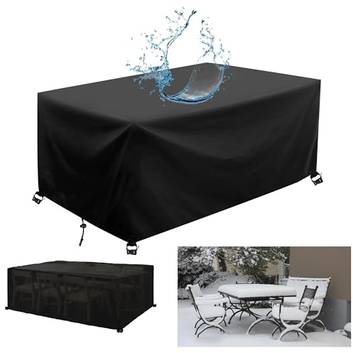 AJALGZ Gartentisch Abdeckung 170x105cm Abdeckung Gartenmöbel Winterfest Schutzhülle für Gartenmöbel 170x105x80cm/LxBxH Palettenmöbel Gartenstuhl Wasserdicht Abdeckplane
