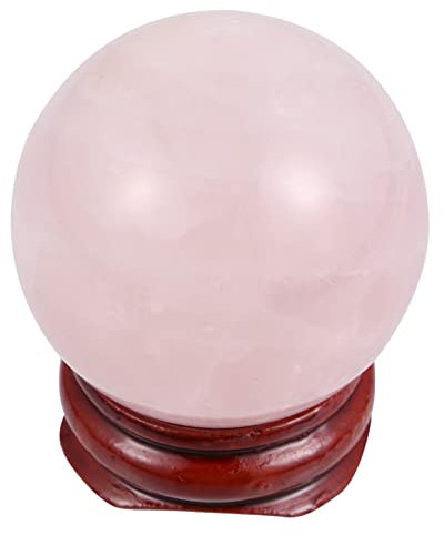 PRETYZOOM Bola de Cristal Cristales Naturales decoración de Oficina decoración del hogar Rosa Borla China Cristales de Chakras decoración de Bolas de Cristal Cuarzo Rosa
