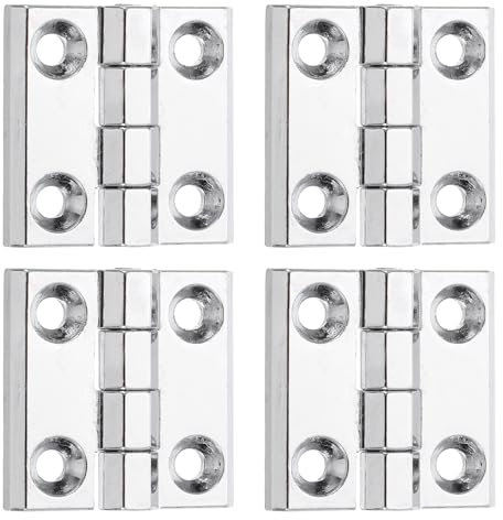 sourcing map 4Pcs Adjustable 180 Degree Hinges, 40mmx40mm Zinc Alloy Locking Leaf Table Hinges, Bifold Door Drop Leaf Hinge for Wooden Box Dining and Table Cabinets, Bright Light