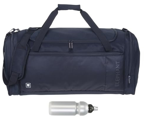 Sporttasche Herren Damen XL 68 cm 58 L Nassfach Reisetasche Schuhfach Sport Fitness Sauna Gym Bag Tasche sehr groß Reise Sauna Sport Freizeit Bag Dark XL 3629 + Trinkflasche (Schwarz GRAU)