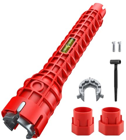 NUTSFLOW 8-in-1 Sink Wrench – Multifunctional Plumbing Tool for Faucet, Pipe & Aerator Repair, ABS & Zinc Alloy Basin Wrench with Extended Reach for Kitchen & Bathroom