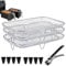 Air Fryer Rack for Ninja Dual AF300UK AF400UK, 3 Layer Stackable Airfryer Accessories, Stainless Steel Air Fryer Basket Compatible with Ninja/COSORI/Cookwise/Instant/EMtronics Dual Drawer Airfryer