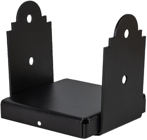 Heavy Duty Black Bolt Down Pergola Post Support with Spacer - Premium Post Ground Anchor for Pergolas, Gazebos & Garden Structures (150mm - 6x6)