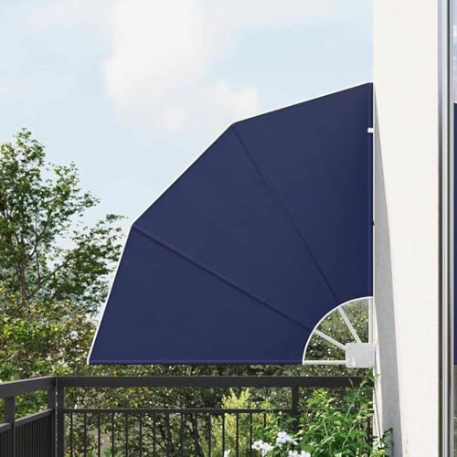 Balkon Sichtschutz Marineblau 115x115cm Polyester, UV-beständiger Sonnenschutz für Garten & Terrasse, Faltbare Markise, verstellbares Sonnensegel für Privatsphäre im Freien