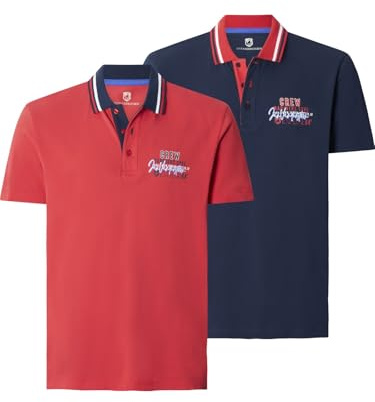 Jan Vanderstorm Herren Doppelpack Poloshirt Teofil Rot, 68/70