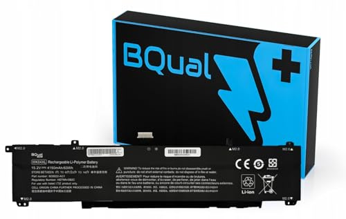 Batterie pour Ordinateur Portable BQual WK04XL Compatible avec HP Omen 16, Victus 15-FA, 16-D et 16-S - Batterie de Remplacement Li-Polymère 15,2 V 4150 mAh / 63 Wh, Noire
