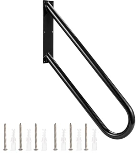 Gadpiparty Main Courante Murale en Métal pour Escaliers, Barres d'Appui Sécurisées pour Garage, Salle de Bain et Porche, Rampe Adaptée aux Escaliers Intérieurs et Extérieurs