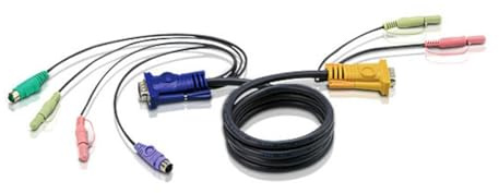 Aten 2L-5305P KVM Kabel VGA, PS/2 und Audio, schwarz, 5 m