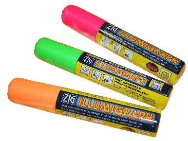 Kreidemarker-Set 15 mm 3 tlg. orange grün pink