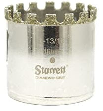 Starrett Diamond Grit Hole Saw - D1136 Ceramic & Tile Drill Cutter - For Brick Glass Marble Slate Stone Porcelain - 46mm (1.13/16-inch)