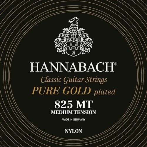Hannabach Corde per Chitarra Classica, Serie 825 Tensione Medio Special Gold - set completo