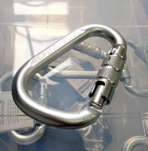 tee-uu CT HMS SAFE LOCK Karabiner. Birnenförmiger Aluminiumkarabiner mit 3-fach Sicherung des Schnappers gemäß FwDV 1
