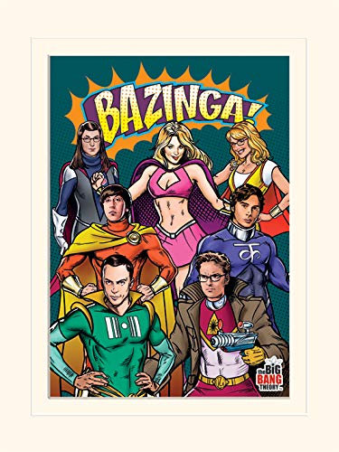 Pyramid International – Lámina enmarcada, diseño del Big Bang Theory (superhéroes) – de el Hobbit Memorabilia 30 x 40 cm, Papel, Multicolor, 30 x 40 x 1,3 cm