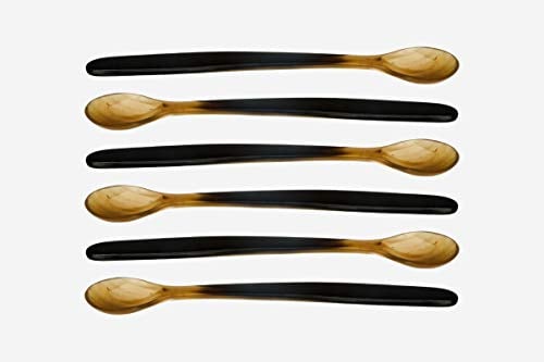 Kost Kamm Joghurtlöffel Wasserbüffelhorn, 23 cm lang, 6 Stück