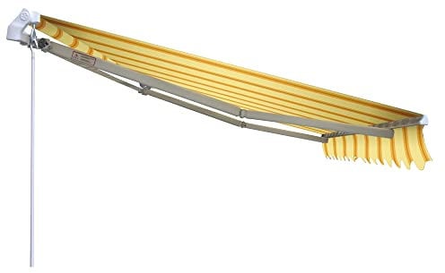 VERDELOOK Tenda da Sole Itaca avvolgibile ad inclinazione fissa, larghezza 3 m e sporgenza 2 m, beige e ocra