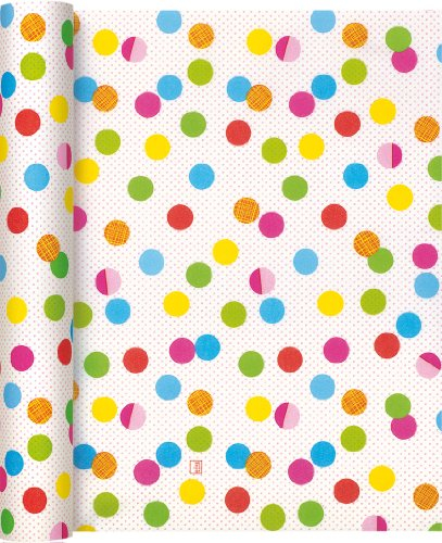 Tischläufer Rolle Bunte Punkte auf weiß/Airlaid/Tischband für Party/Geburtstag 40cm x 4,90m