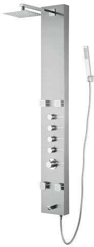 Blu oceano 149,9 cm in acciaio INOX SPS8819 pannello doccia termostatica con soffione, corpo ugelli, e doccetta