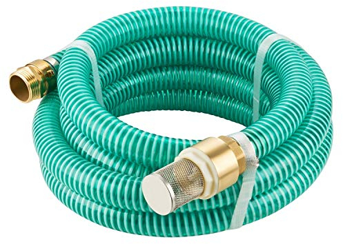 GardenMate® 4m Ansaugschlauch Ø 1 Zoll Messing Verbindung mit Rückschlagventil für Gartenpumpen (4m Länge)