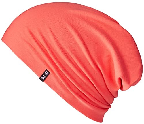 Enter the Complex® Leichte Beanie Mütze, Herren und Damen, Übergangsmütze, Sommer Beanie, Dünne Kopfbedeckung, Baumwolle (Jersey), L/XL, Coral Pink