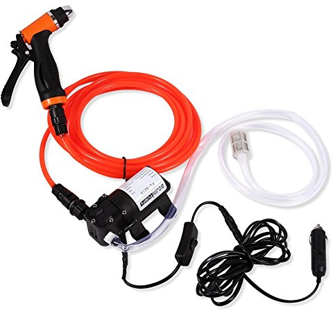 Elektroauto Hochdruckreiniger Pumpe, 12 V, 80 W, 3-5L/min Hochdruck Wasserpumpe und Pistole, elektrisch