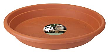 Elho Soucoupe Universel Ronde 17 - Soucoupe pour Intérieur & Extérieur - Ø 17.0 x H 2.6 cm - Marron/Terre Cuite