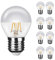 NuLoXx 9er Pack LED Filament Kopfspiegellampe P45 „Tropfenform“ SILBER E27 4W/827 2700K warmweiß, 380 LM, AC 220-240, 320° Abstrahlwinkel
