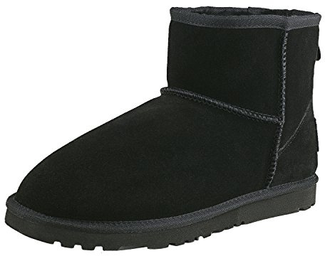 Shenduo Women's Ankle Snow Boots Waterproof | Winter Short Boots Classic with Faux Fur Lining, Cowhide Leather material Warm for Cold Weather